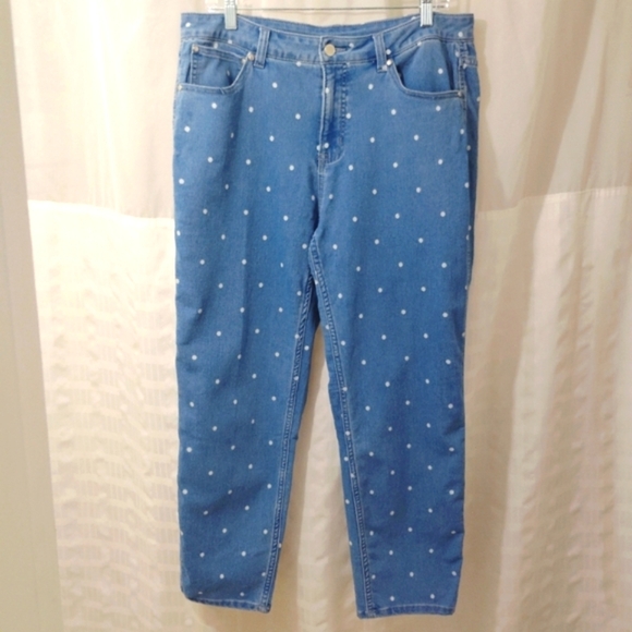Vintage Jeans Workshop Republic Polkadot Ankle Length 5 Pocket Medium Wash Denim - Picture 14 of 14